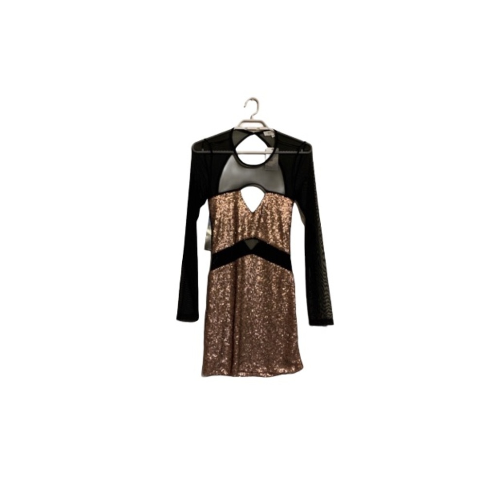 🆕 Wyldr Rose Gold Sequin & Black Mesh Dress - Women’s Size XS